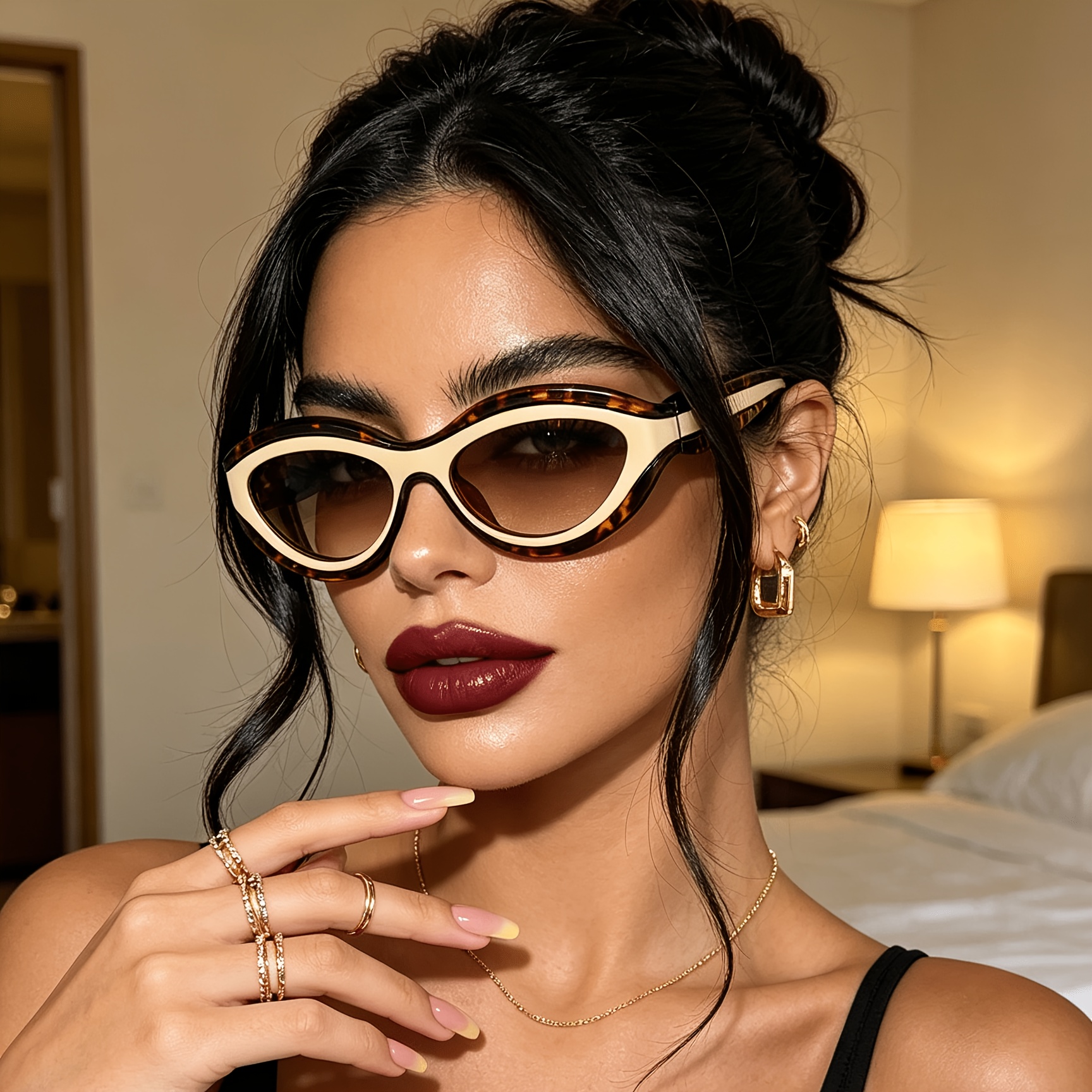 Sunglasses Cat Eye - European and American ins new oval