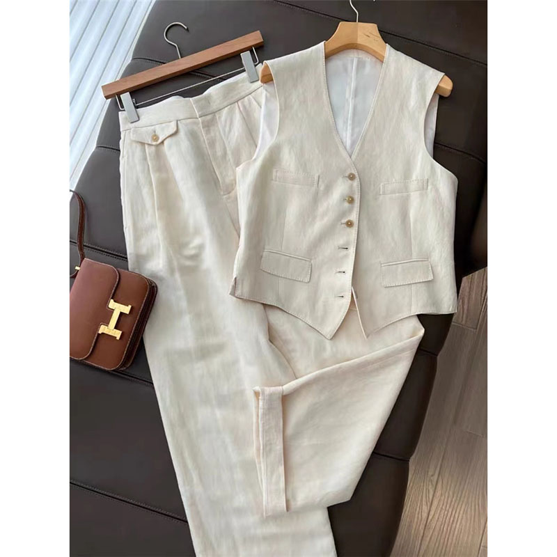 Summer Cotton Linen Women's Se - Linen Pant Wide 评论和价格
