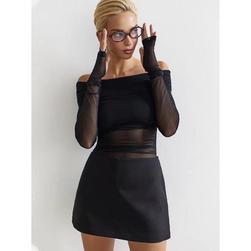 Women  Mesh Off Shoulder Top S - Blouse Off Shoulder 评论和价格