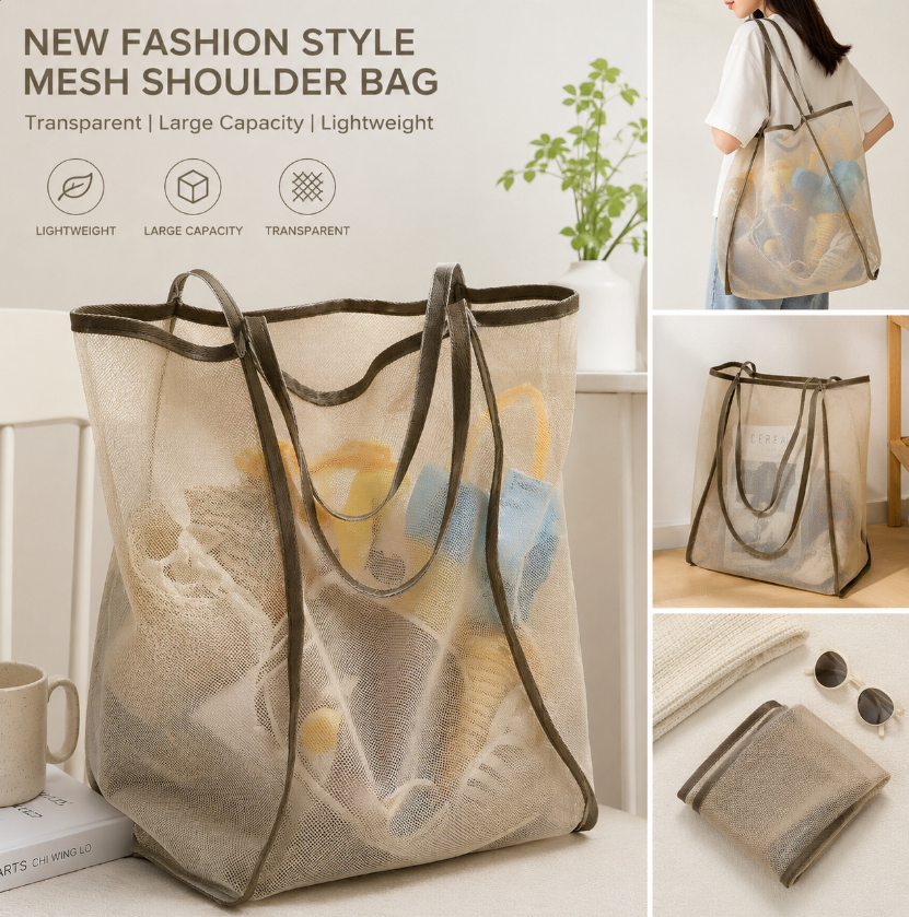 Mesh Beach Bag Lightweight, Br - Tote Bag Beach 评论和价格