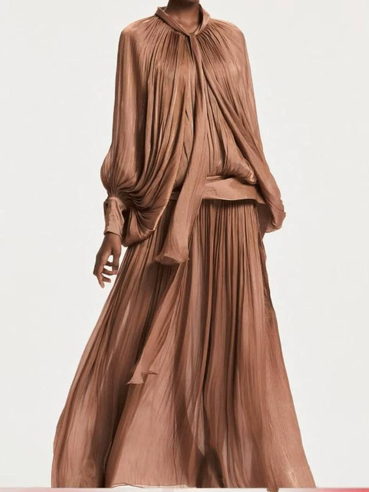Retro solid color design sense - Linen Dress Wrap 评论和价格