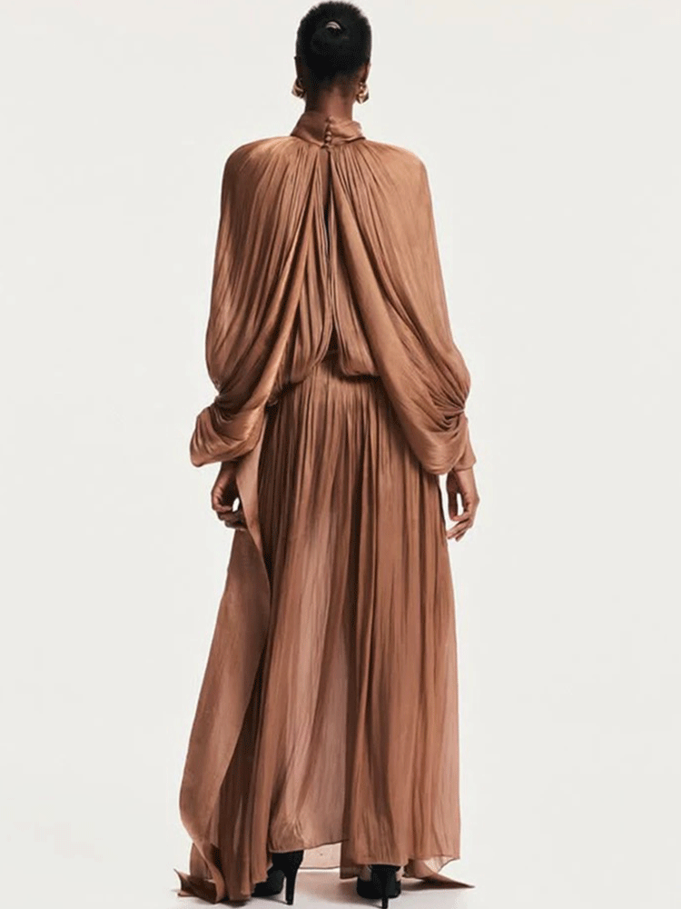 Retro solid color design sense - Linen Dress Wrap 评论和价格