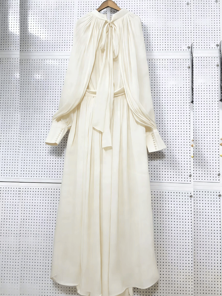 Retro solid color design sense - Linen Dress Wrap 评论和价格