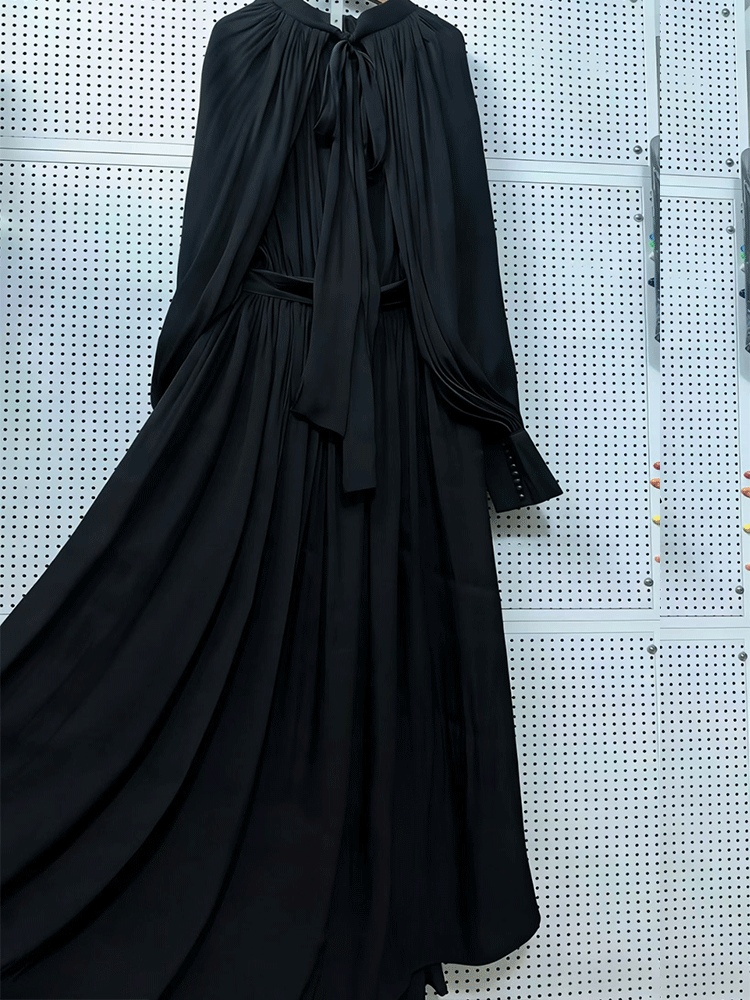 Retro solid color design sense - Linen Dress Wrap 评论和价格