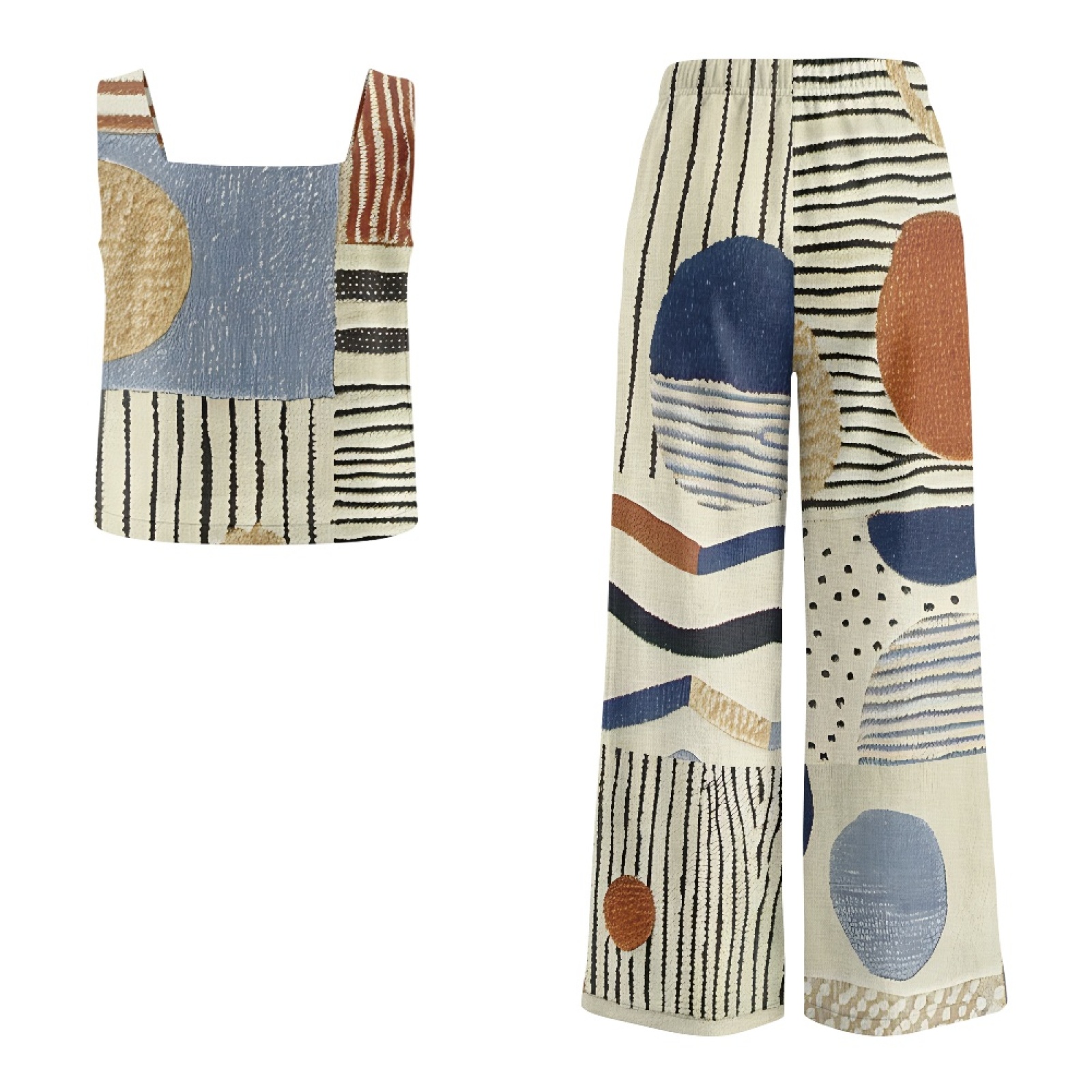 INSTANTARTS Women’s Linen Vest - Linen Pant Wide 评论和价格