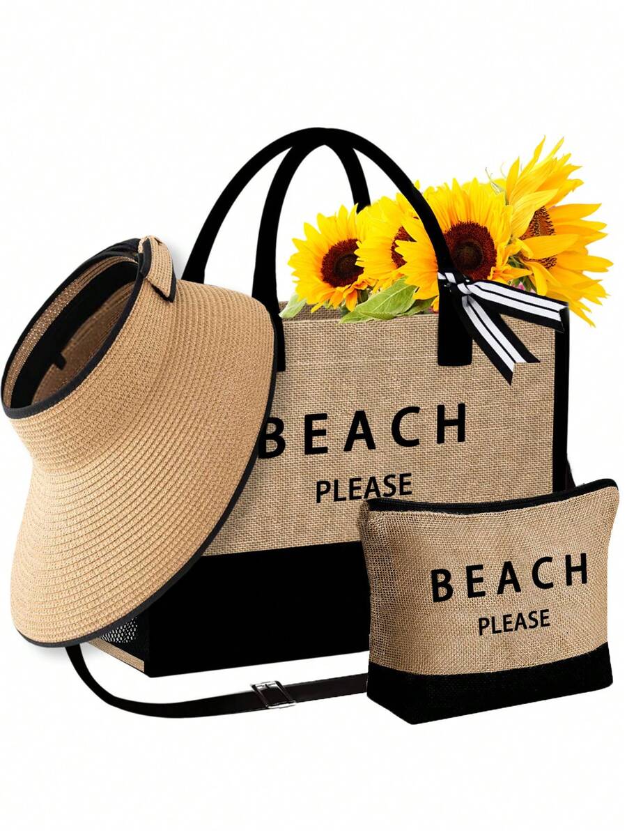 Beach Tote Bag Set With Sun Vi - Tote Bag Beach 评论和价格