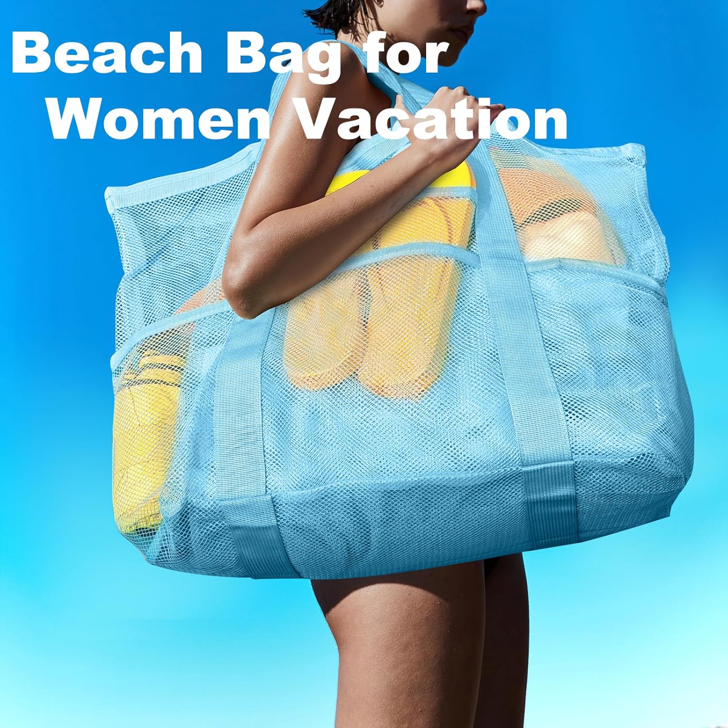 Mesh Beach Bag, Large Tote wit - Tote Bag Beach 评论和价格