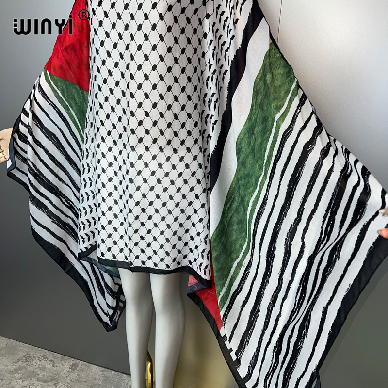 WINYI print abaya muslim summe - Cover Up Kaftan 评论和价格