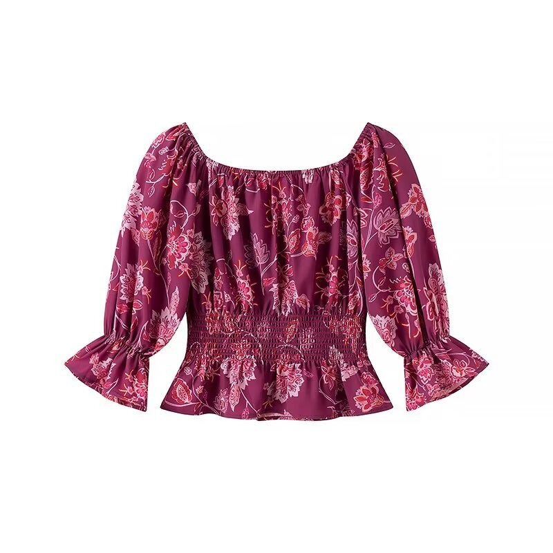 Women's Fashion Printed Off-Sh - Blouse Off Shoulder 评论和价格