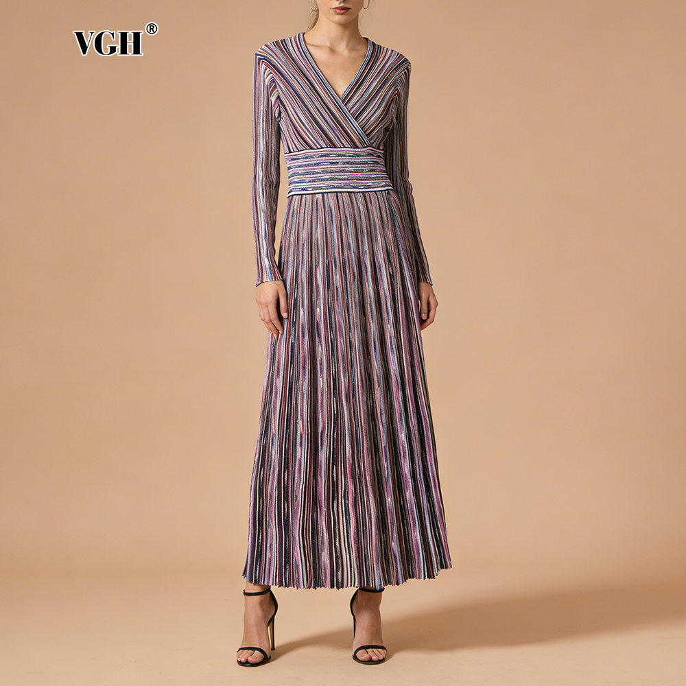 VGH Casual Commute Striped Kni - Linen Dress Wrap 评论和价格
