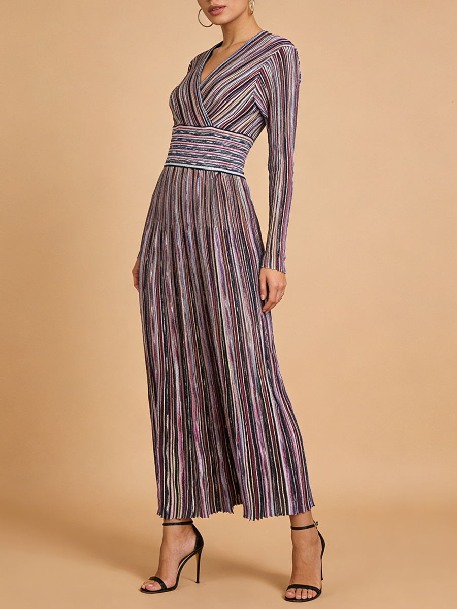 VGH Casual Commute Striped Kni - Linen Dress Wrap 评论和价格
