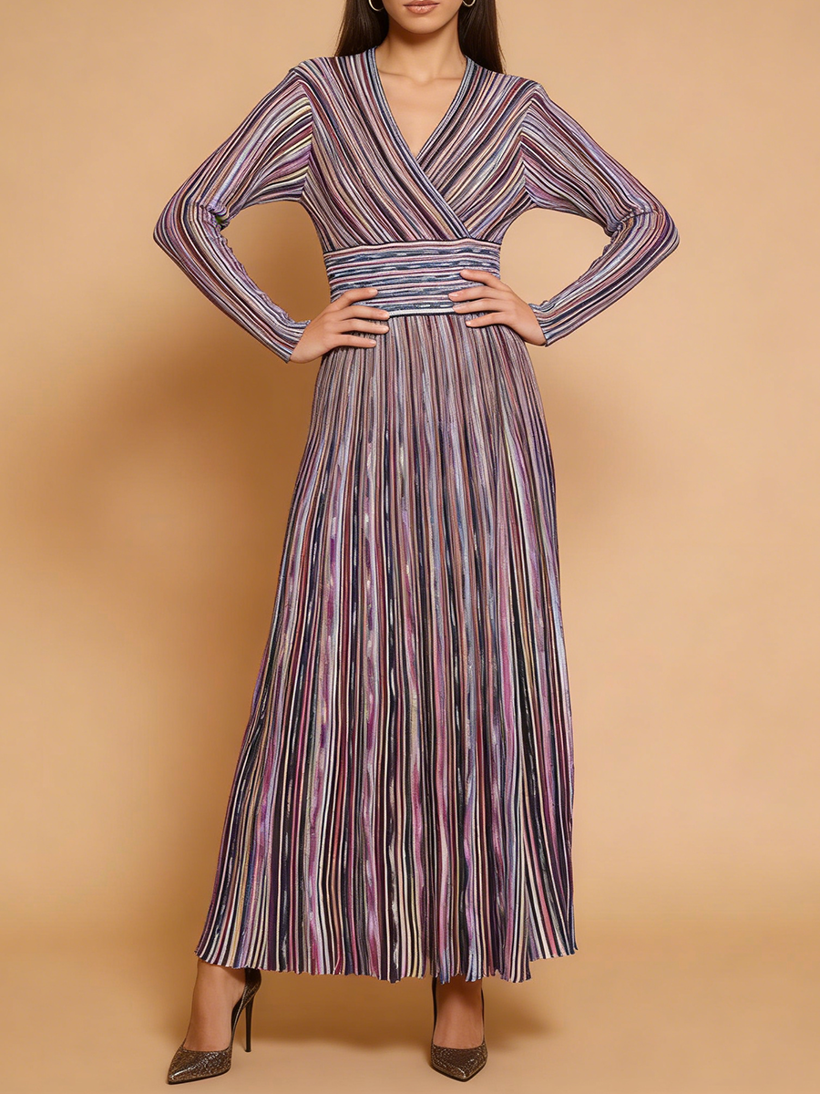 VGH Casual Commute Striped Kni - Linen Dress Wrap 评论和价格