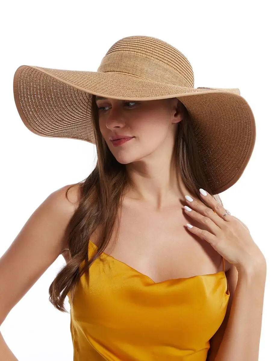 Womens Wide Brim Floppy Straw  - Hat Floppy Wide 评论和价格