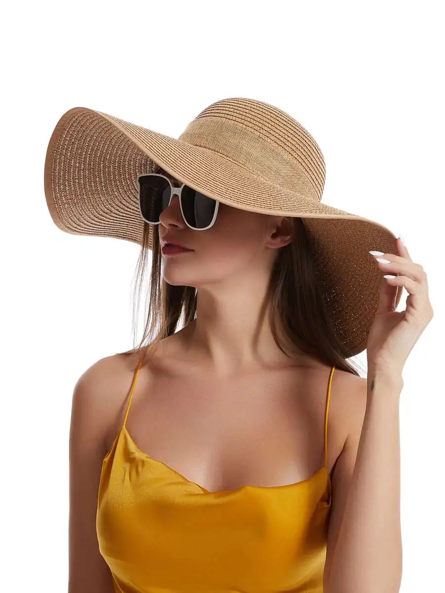 Womens Wide Brim Floppy Straw  - Hat Floppy Wide 评论和价格