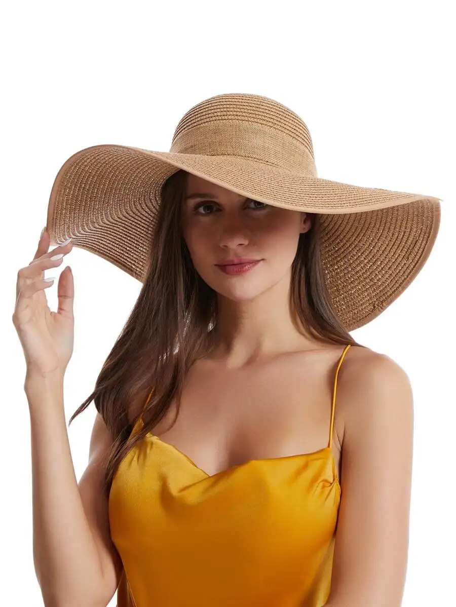 Womens Wide Brim Floppy Straw  - Hat Floppy Wide 评论和价格