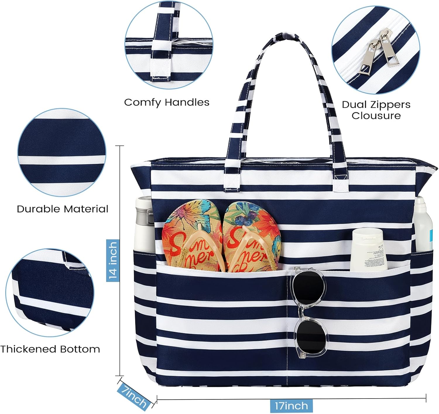 Waterproof Sandproof Beach Tot - Tote Bag Beach 评论和价格