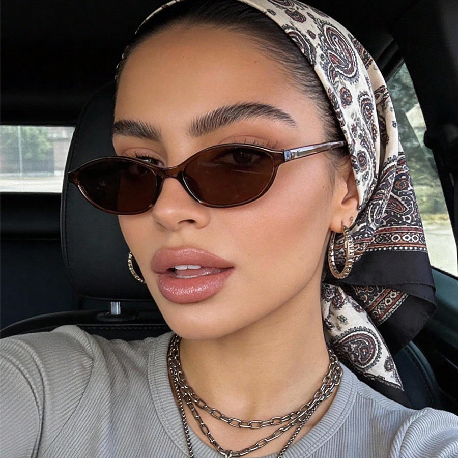 Fashion Oval Simple Literary S - Sunglasses Cat Eye 评论和价格
