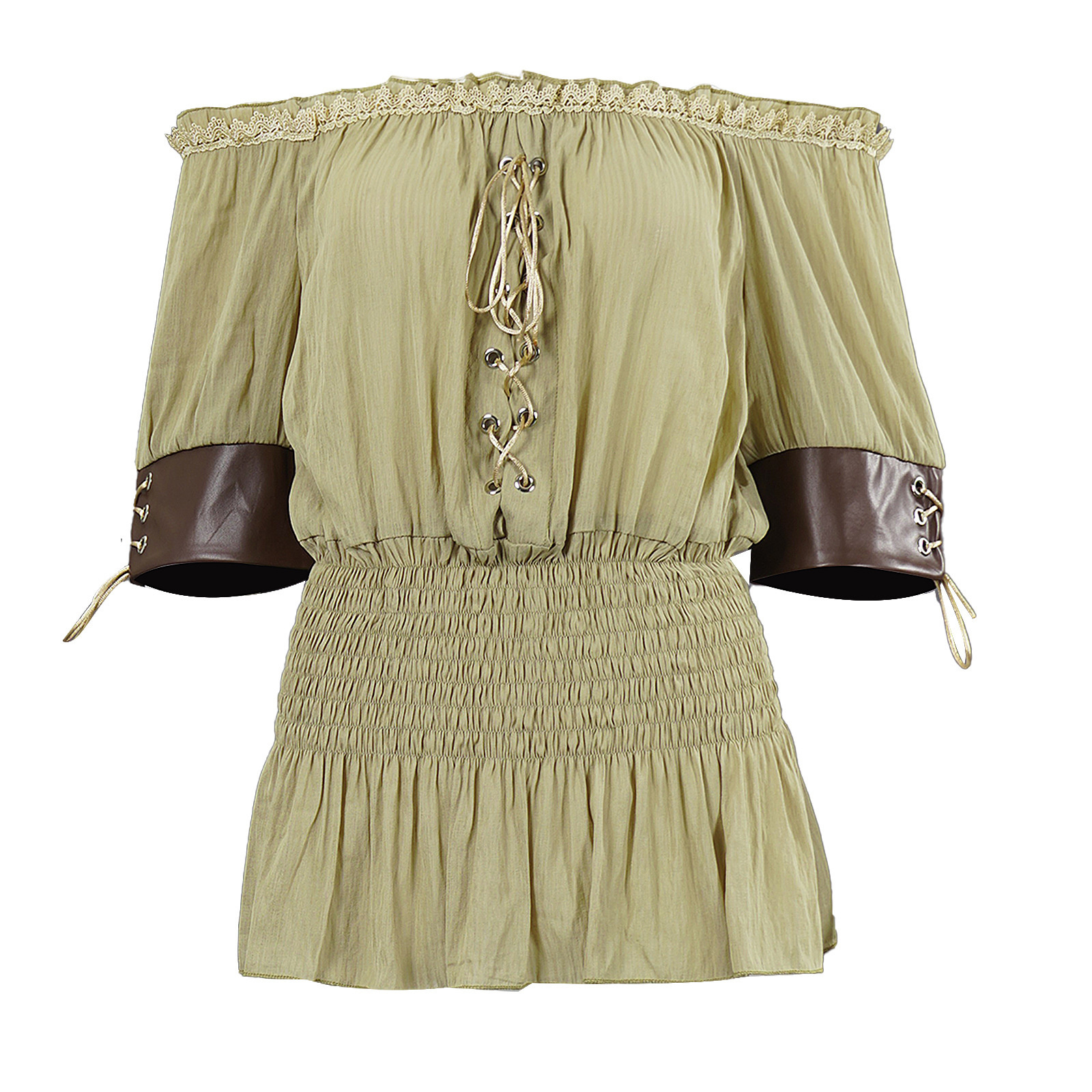 Women's Renaissance Pirate Blo - Blouse Off Shoulder 评论和价格