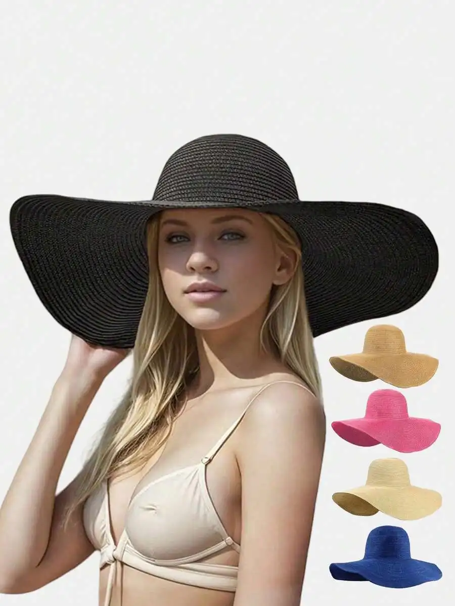 Oversized Wide Brim Straw Sun  - Hat Floppy Wide 评论和价格