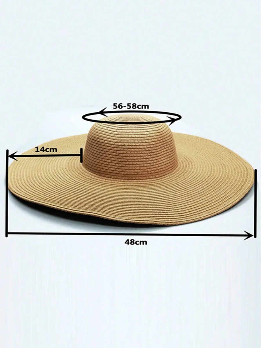Oversized Wide Brim Straw Sun  - Hat Floppy Wide 评论和价格
