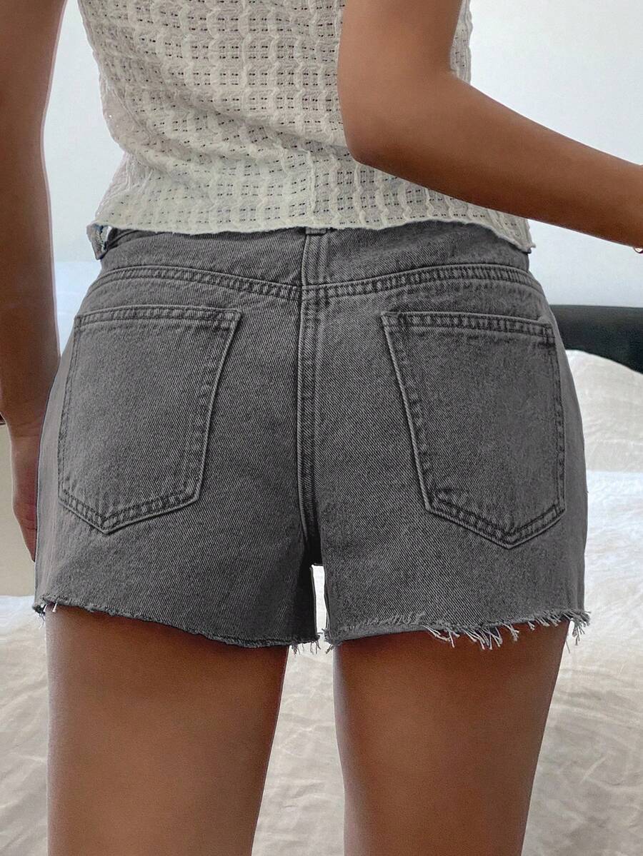 Women Casual Vintage Wash Deni - Shorts Denim Frayed 评论和价格