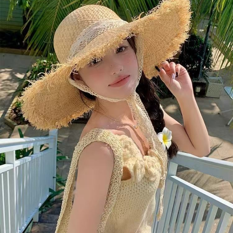 Women Raffia Straw Sun Hat Wid - Hat Floppy Wide 评论和价格