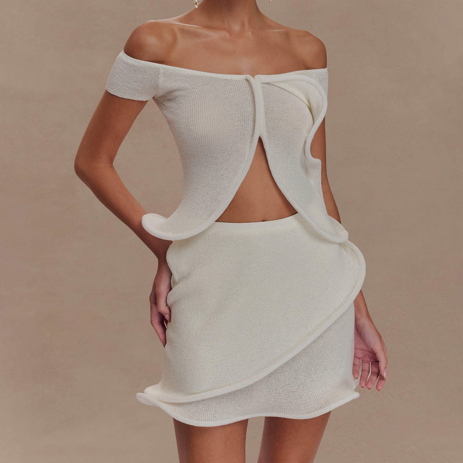 Women Skirt Set Off-Shoulder S - Crop Top Crochet 评论和价格