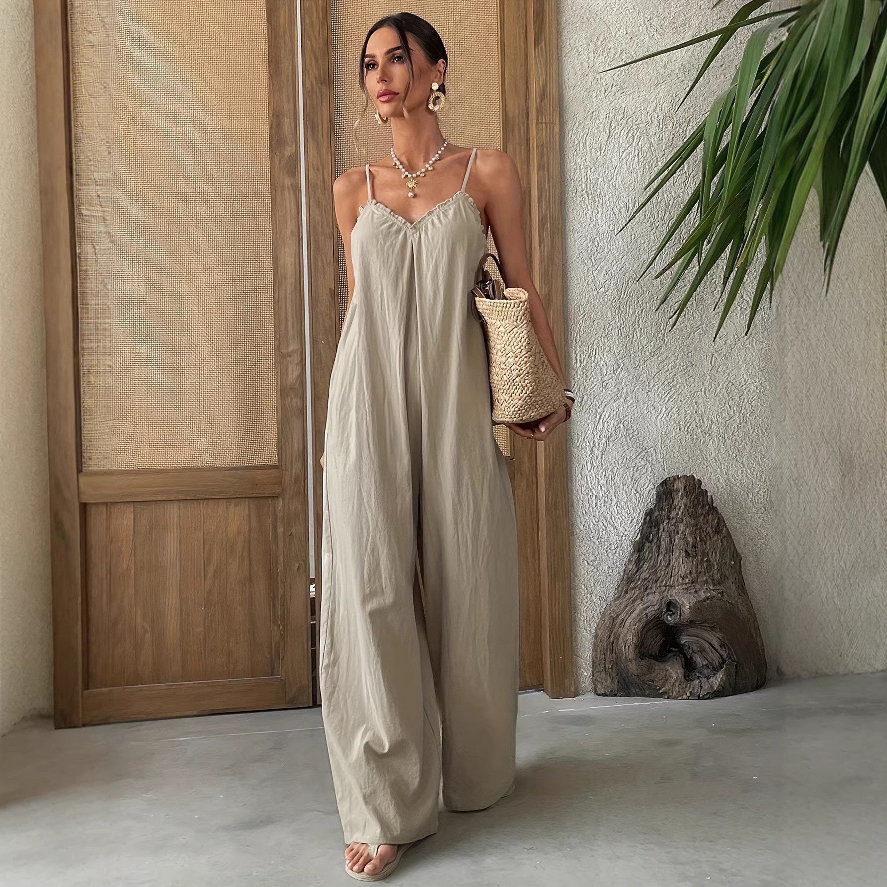 Summer Woman Jumpsuit Sleevele - Jumpsuit Linen Relaxed 评论和价格
