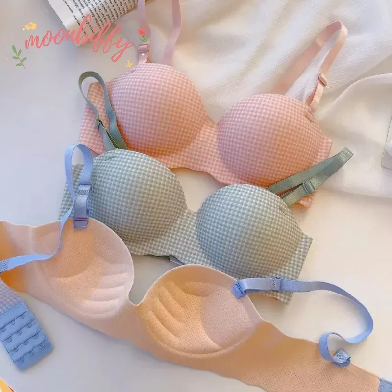 Women Ice Bra One Cup Thick Co - Bralette Triangle Set 评论和价格