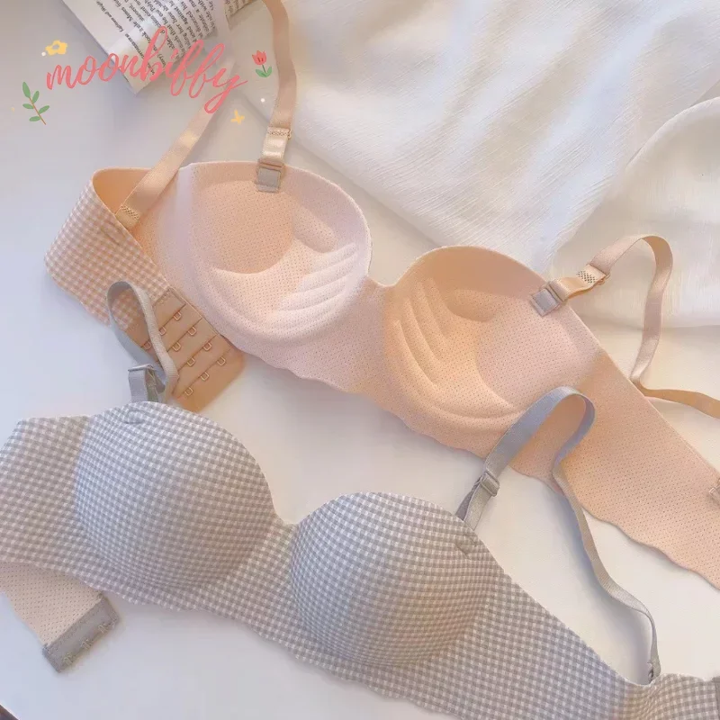 Women Ice Bra One Cup Thick Co - Bralette Triangle Set 评论和价格
