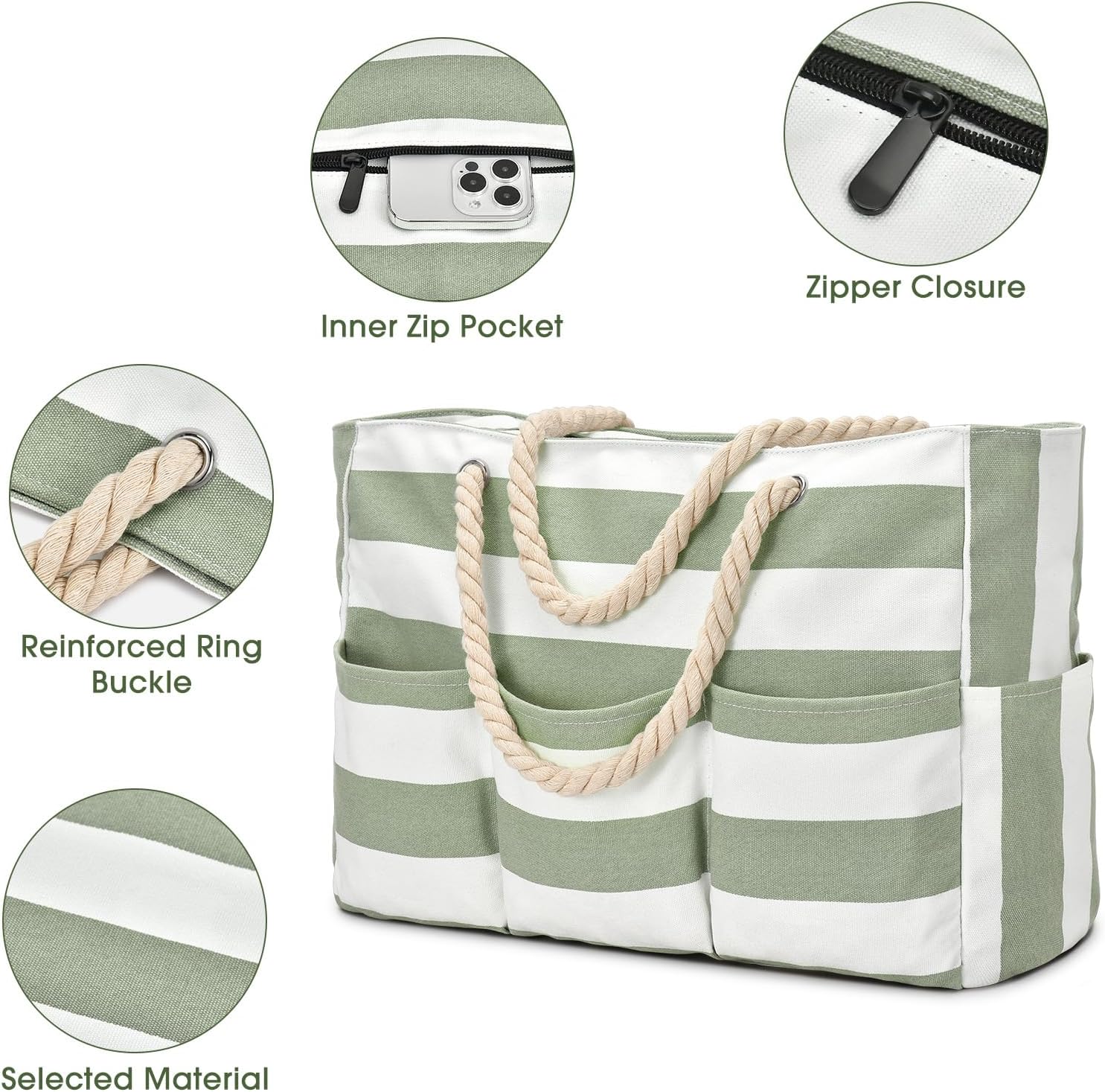 Canvas Large Beach Tote Bag fo - Tote Bag Beach 评论和价格