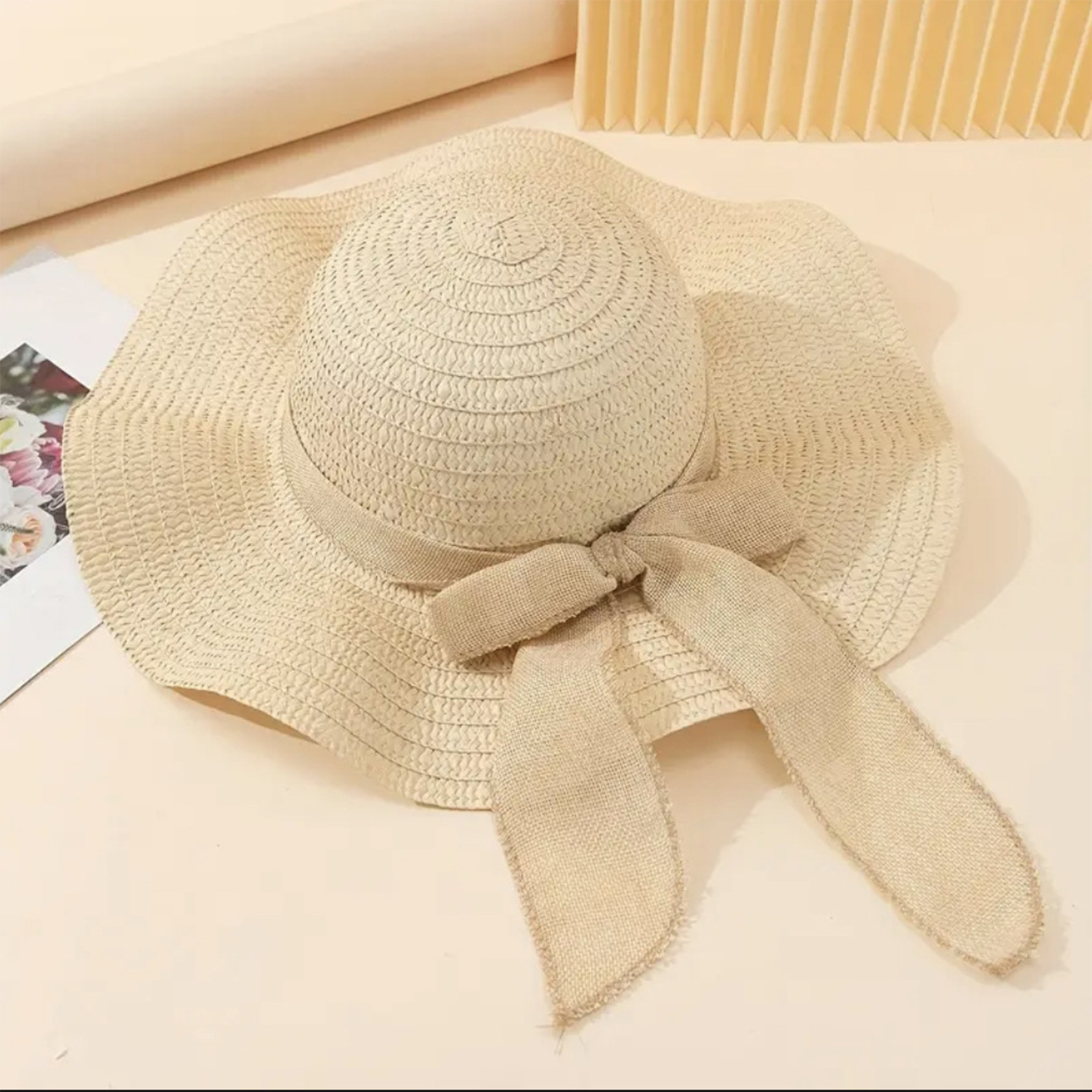Women Bowknot Sun Hat Wide Bri - Hat Floppy Wide 评论和价格