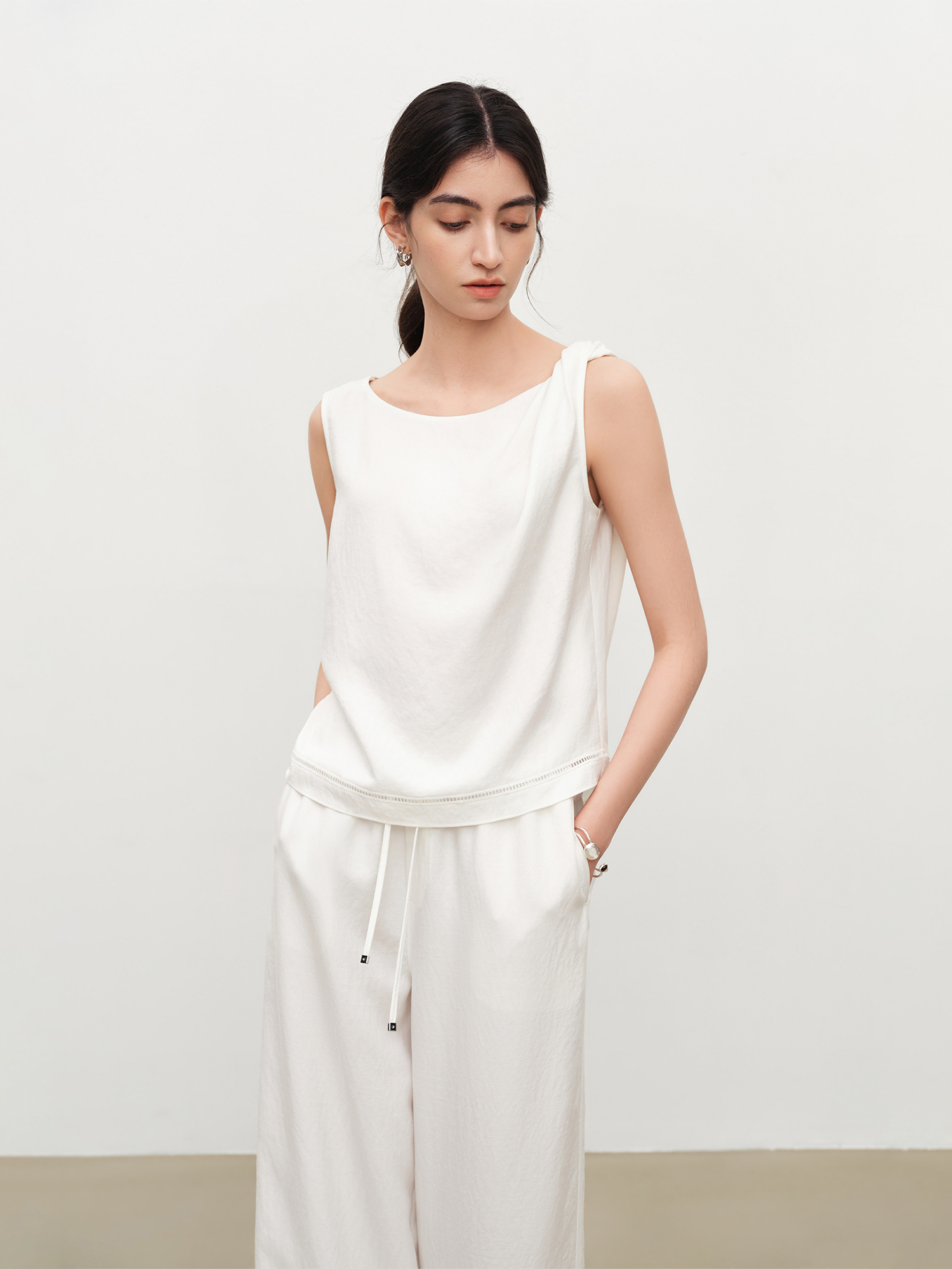 ZIQIAO Relaxed Old Money Style - Linen Pant Wide 评论和价格