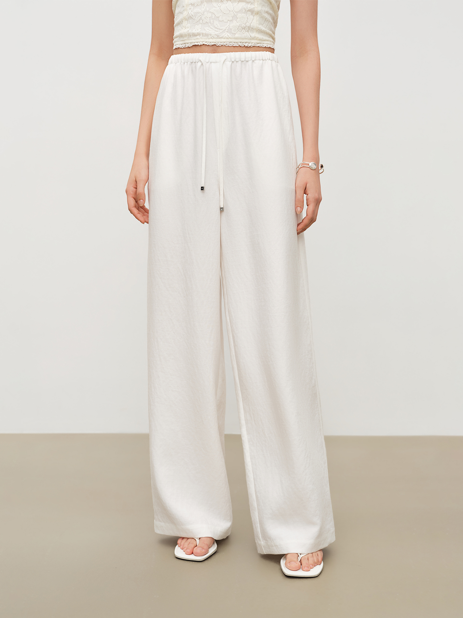 ZIQIAO Relaxed Old Money Style - Linen Pant Wide 评论和价格