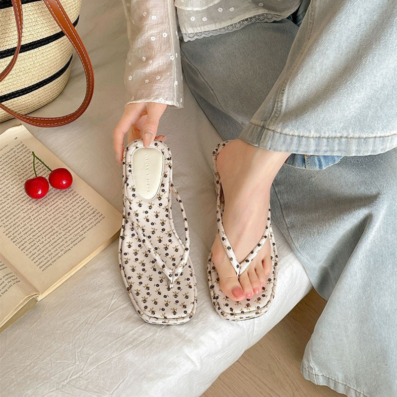 Women Platform Wedge Heel Slip - Romper Floral Print 评论和价格