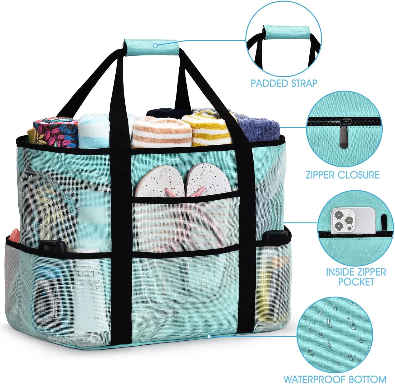 Extra Large Mesh Beach Bag, Wa - Tote Bag Beach 评论和价格