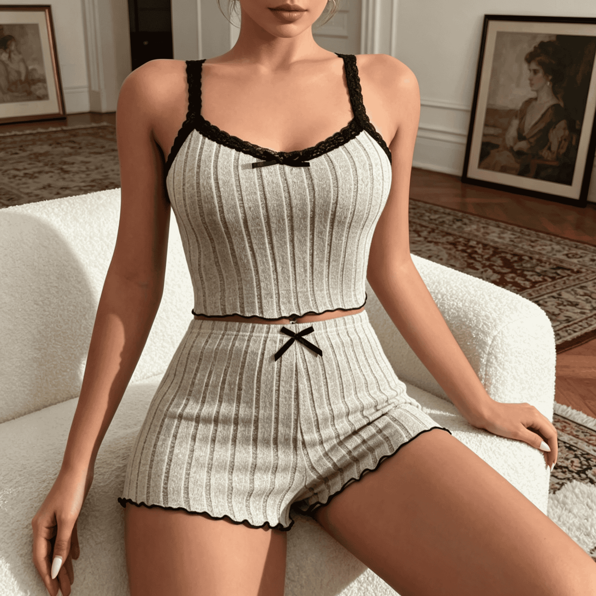 Women Cute Summer Ribbed Knit  - Crop Top Crochet 评论和价格