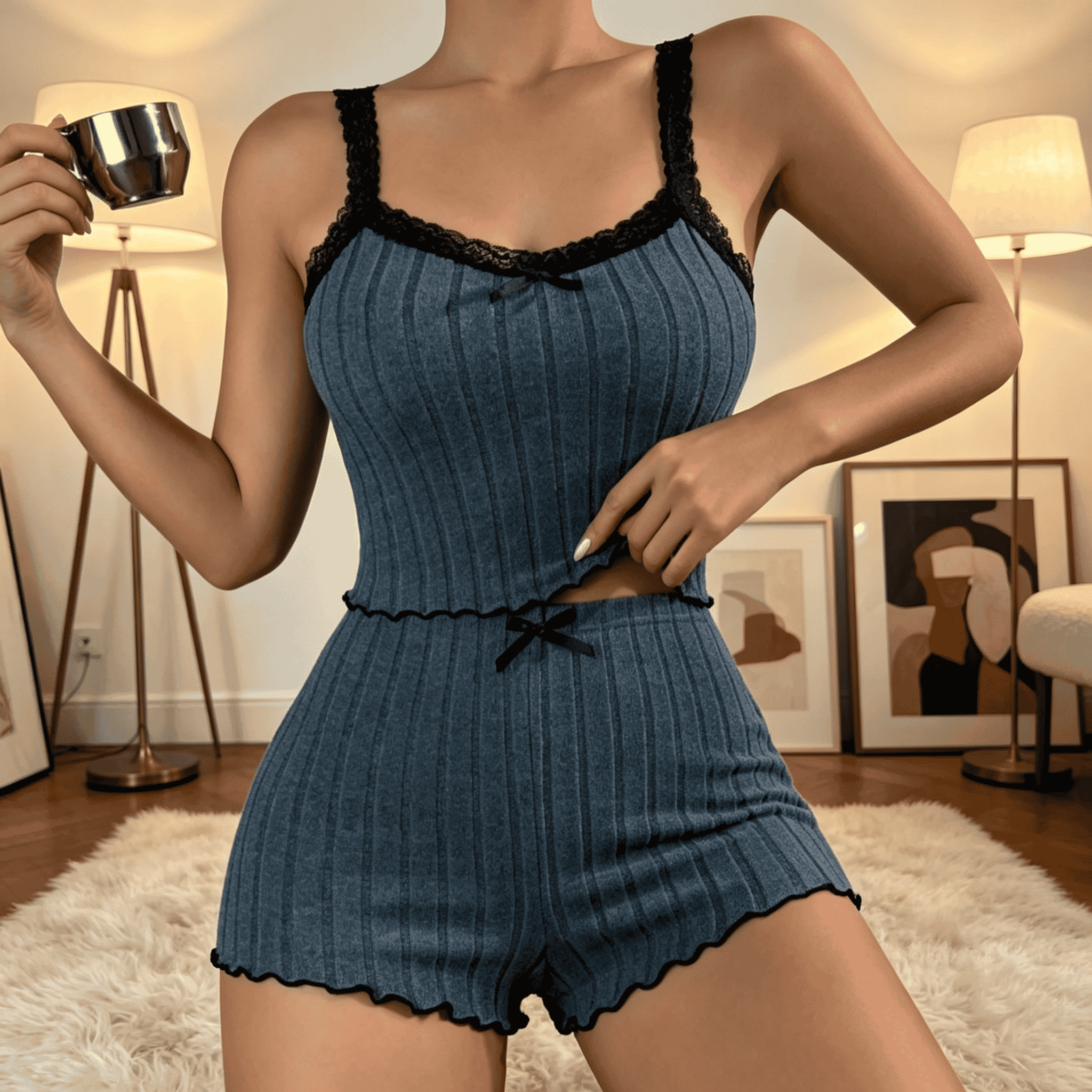 Women Cute Summer Ribbed Knit  - Crop Top Crochet 评论和价格